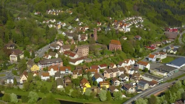 Vue Aérienne Ville Monastère Hirsau Allemagne Par Une Journée Ensoleillée — Video