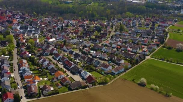 Veduta Aerea Della Città Sachsenheim Germania Una Giornata Sole All — Video Stock