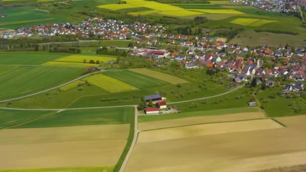 Légi Felvétel Város Muehlheim Neckar Tavasszal Során Koronavírus Lezárása — Stock videók