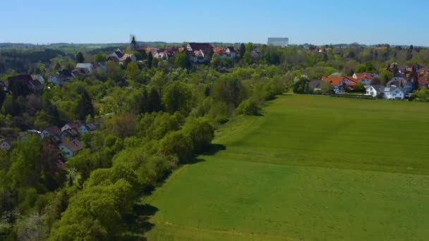 Légi Felvétel Város Rosenfeld Tavasszal Során Koronavírus Lezárása — Stock videók