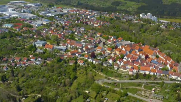 Letecký Pohled Město Rosenfeld Jaře Během Uzamčení Koronaviru — Stock video