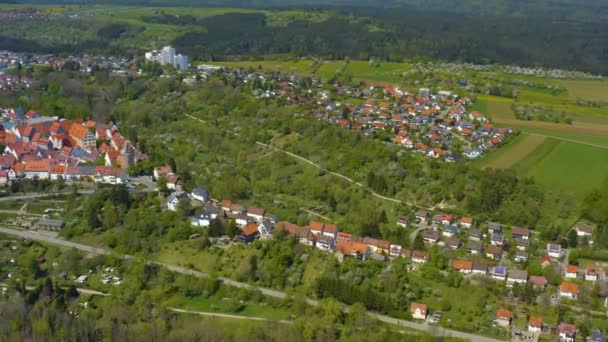 Rosenfeld Şehrinin Ilkbaharda Koronavirüs Kilitlenmesi Sırasındaki Hava Görüntüsü — Stok video