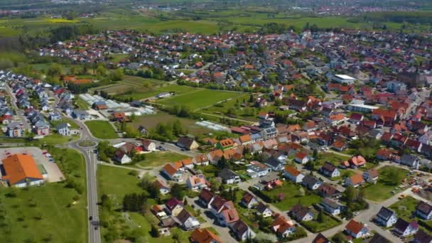 Vista Aérea Ciudad Geislingen Bosque Negro Primavera Durante Bloqueo Del — Vídeos de Stock