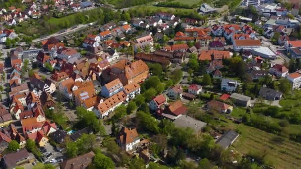 Widok Lotu Ptaka Miasto Brackenheim Niemczech Wczesną Wiosną — Wideo stockowe