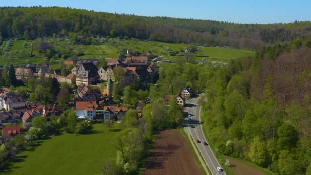 Luftaufnahme Des Klosters Bebenhausen Frühling Während Der Coronavirus Sperrung — Stockvideo