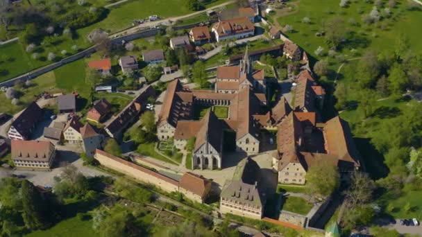 Veduta Aerea Del Monastero Bebenhausen Primavera Durante Blocco Coronavirus — Video Stock