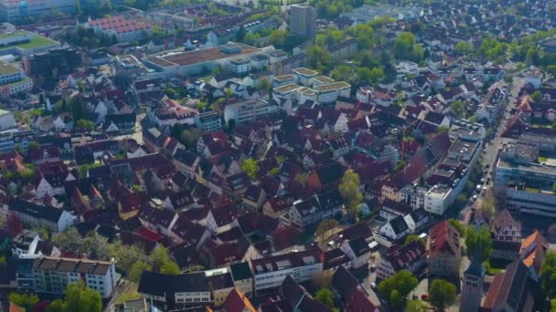 Lkbaharda Koronavirüs Kilitlenmesi Sırasında Sindelfingen Şehrinin Hava Görüntüsü — Stok video