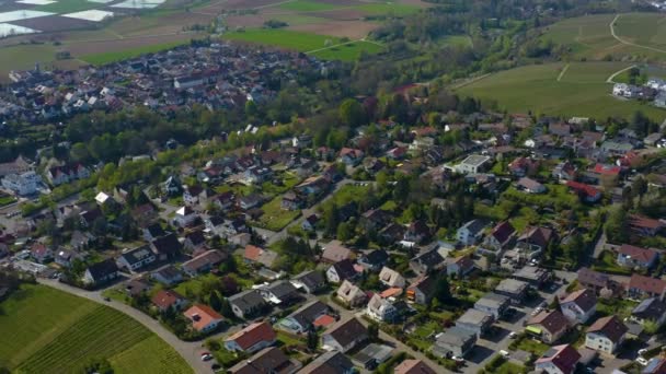 Widok Lotu Ptaka Miasto Talheim Niemczech Wczesną Wiosną — Wideo stockowe
