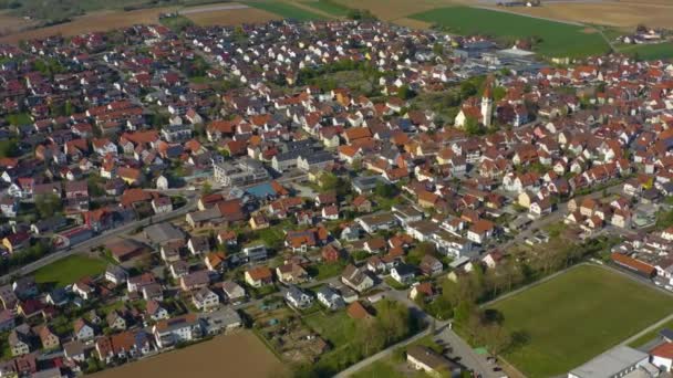 Veduta Aerea Del Villaggio Ilsfeld Germania Una Giornata Sole All — Video Stock