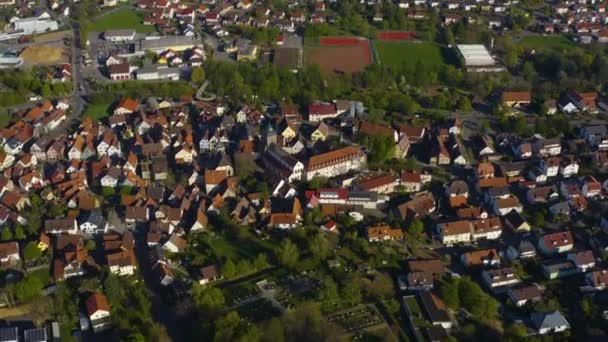 Letecký Pohled Obec Oberstenfeld Německu Slunečného Dne Jaře — Stock video