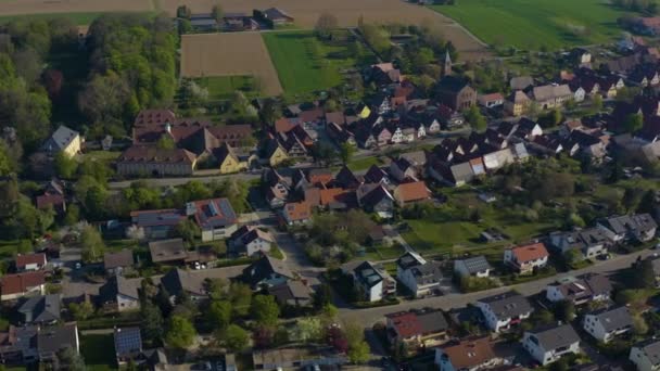 Veduta Aerea Del Villaggio Neulingen Germania Una Soleggiata Giornata Primaverile — Video Stock