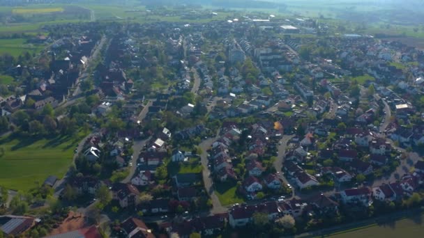 Vue Aérienne Village Neulingen Allemagne Par Une Journée Ensoleillée Printemps — Video
