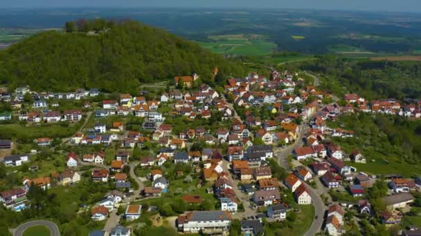 Şehrin Hohenstaufen Şatosunun Güneşli Bir Bahar Gününde Koronavirüs Kilitlenmesi Sırasındaki — Stok video