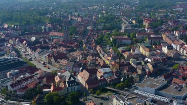 Vista Aérea Ciudad Bayreuth Alemania Día Soleado Primavera Durante Bloqueo — Vídeo de stock