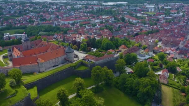 Vue Aérienne Ville Kronach Allemagne Par Une Journée Ensoleillée Printemps — Video