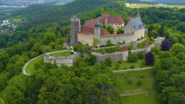 Veduta Aerea Della Città Del Castello Coburgo Germania Una Giornata — Video Stock