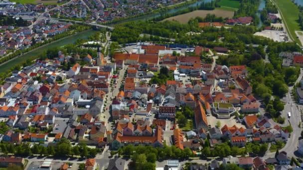 Вид Повітря Місто Кельгейм Німеччині Баварія Сонячного Весняного Дня Під — стокове відео