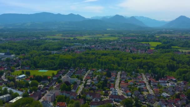 Vue Aérienne Ville Rosenheim Allemagne Bavière Par Une Journée Ensoleillée — Video