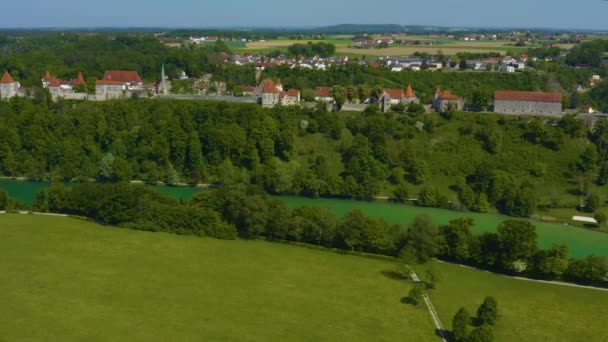 Vue Aérienne Ville Burghausen Allemagne Bavière Par Une Journée Ensoleillée — Video