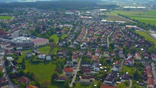 Almanya Nın Oberbayern Kentindeki Haag Kentinin Havadan Görüntüsü Güneşli Bir — Stok video