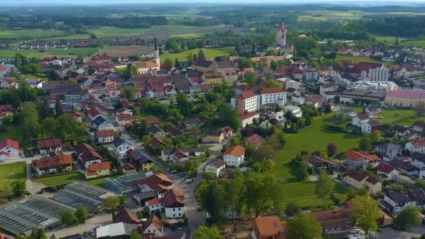 Vista Aérea Ciudad Haag Oberbayern Alemania Baviera Soleado Día Primavera — Vídeos de Stock
