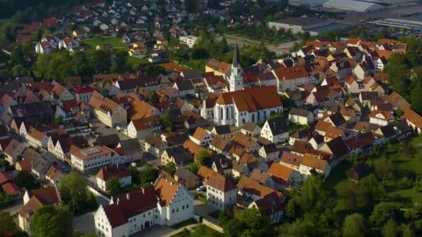 Vue Aérienne Ville Pluie Allemagne Bavière Par Une Journée Ensoleillée — Video