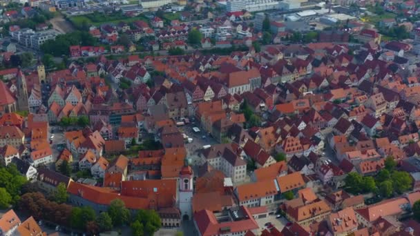 Vista Aérea Cidade Weissenburg Bayern Alemanha Baviera Dia Ensolarado Primavera — Vídeo de Stock
