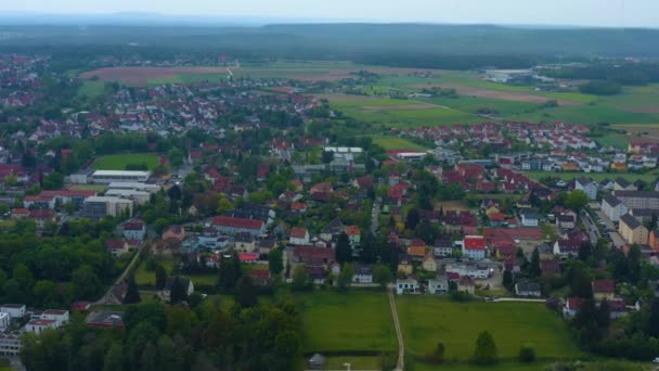 Letecký Pohled Město Schwabach Německu Bavorsko Slunečného Jarního Dne Během — Stock video