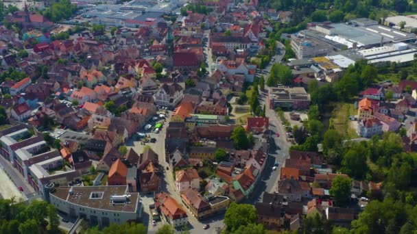 Légi Felvétel Város Roth Németországban Bajorország Egy Napos Tavaszi Napon — Stock videók