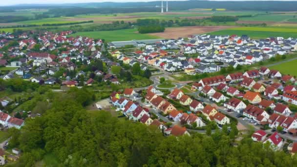 Aerial View City Wilhermsdorf Germany Bavaria Sunny Spring Day Coronavirus — Stock Video