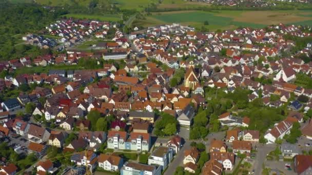 Légi Felvétel Város Weilheim Der Teck Németországban Egy Napos Tavaszi — Stock videók