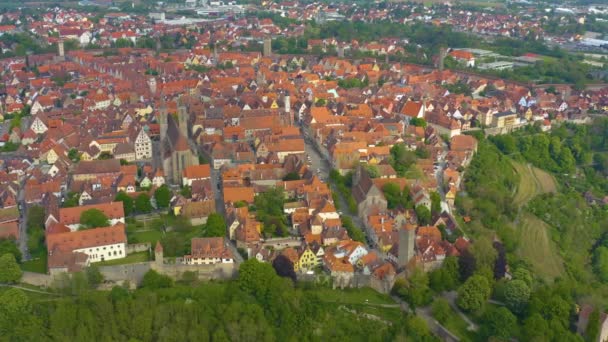 Veduta Aerea Della Città Rothenburg Der Tauber Germania Baviera Una — Video Stock