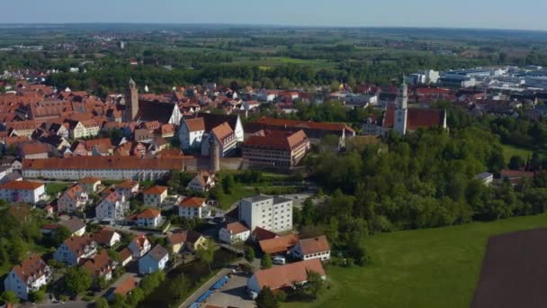 Vue Aérienne Ville Donauworth Dans Bayern Allemagne Bavière Par Une — Video