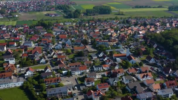 Vista Aérea Cidade Gaimersheim Alemanha Baviera Dia Ensolarado Primavera Durante — Vídeo de Stock