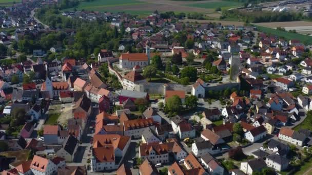Luchtfoto Van Stad Vohburg Der Donau Duitsland Beieren Een Zonnige — Stockvideo