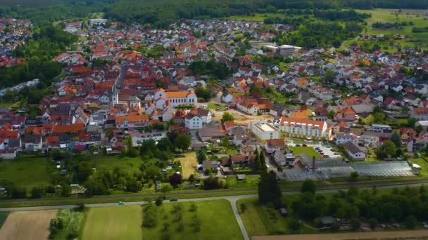 Veduta Aerea Della Città Sulzbach Main Germania Una Giornata Nuvolosa — Video Stock