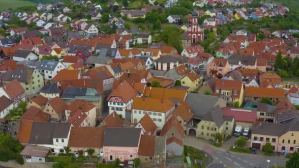 Vue Aérienne Ville Zellingen Main Allemagne Par Une Journée Ensoleillée — Video