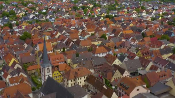 Vue Aérienne Ville Thungersheim Main Allemagne Par Une Journée Ensoleillée — Video