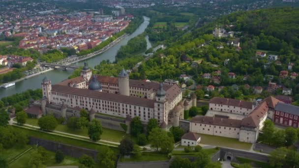 Vue Aérienne Ville Wurzburg Allemagne Par Une Journée Ensoleillée Printemps — Video