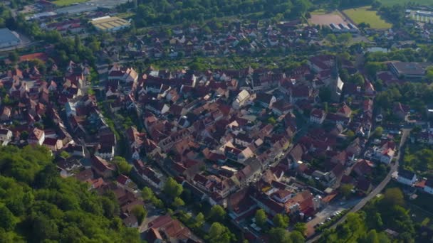 Luftaufnahme Der Stadt Zeil Main Einem Sonnigen Frühlingstag — Stockvideo