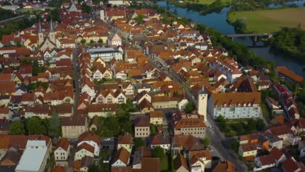 Аероель Дивиться Місто Гасфурт Німеччині Сонячний День Навесні Під Час — стокове відео