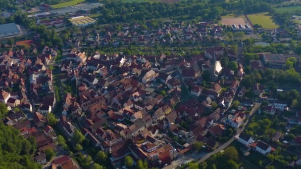 Aeriel Pohled Město Zeil Main Německu Slunný Den Jaře — Stock video