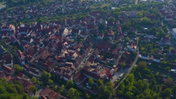 Luftaufnahme Der Stadt Zeil Main Einem Sonnigen Frühlingstag — Stockvideo