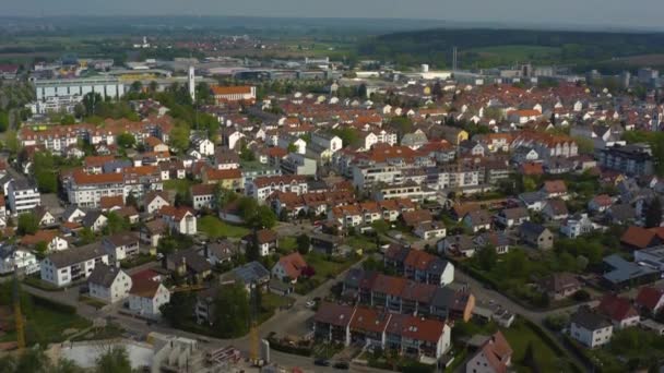 Flygfoto Över Staden Senden Tyskland Bayern Solig Vårdag Coronavirus Nedstängning — Stockvideo