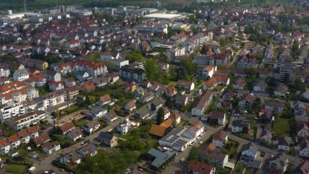 Vista Aérea Ciudad Senden Alemania Baviera Soleado Día Primavera Durante — Vídeos de Stock