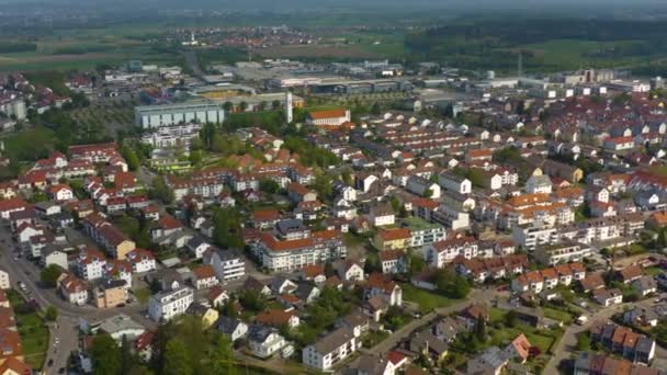 Widok Lotu Ptaka Miasto Senden Niemczech Bawaria Słoneczny Wiosenny Dzień — Wideo stockowe