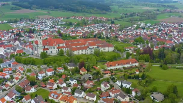 Veduta Aerea Della Città Del Monastero Ottobeuern Germania Baviera Una — Video Stock