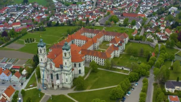 Vue Aérienne Ville Monastère Ottobeuern Allemagne Bavière Par Une Journée — Video