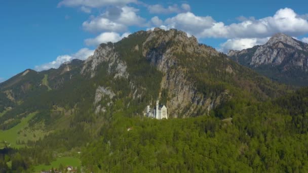 Εναέρια Άποψη Του Κάστρου Neuschwanstein Στη Βαυαρία Κατά Διάρκεια Του — Αρχείο Βίντεο