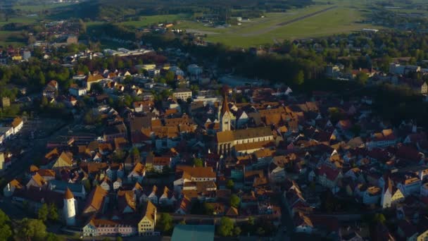 Letecký Pohled Město Kaufbeuren Německu Bavorsko Slunečného Jarního Odpoledne Během — Stock video